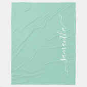 Name der Aquamarinen und weißen Ribbon-Swash-Bezei Fleecedecke (Vorderseite)