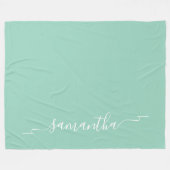 Name der Aquamarinen und weißen Ribbon-Swash-Bezei Fleecedecke (Vorderseite (Horizontal))