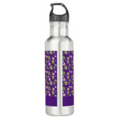 Name der Aquarellfarbe Rosa Blume lila Edelstahlflasche (Rückseite)