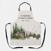 Name der Aquarellkabine Zuhause Familienname Schürze (Vorderseite)