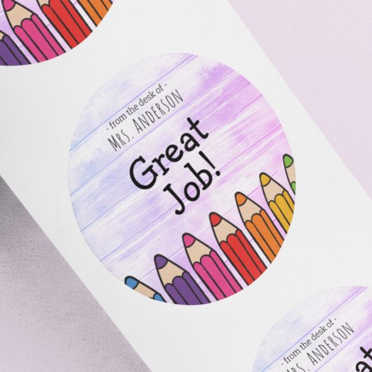 Name der ausgezeichneten Lehrer Runder Aufkleber