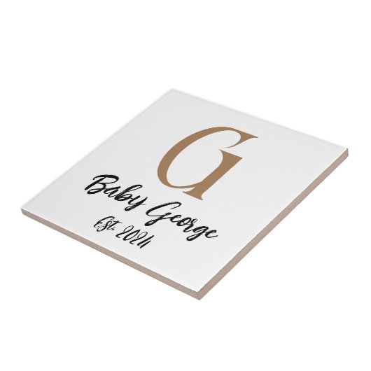 Name der Baby-Monogramm minimal einfach Fliese (Seite)