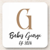 Name der Baby-Monogramm minimal einfach Getränkeuntersetzer (Vorderseite)