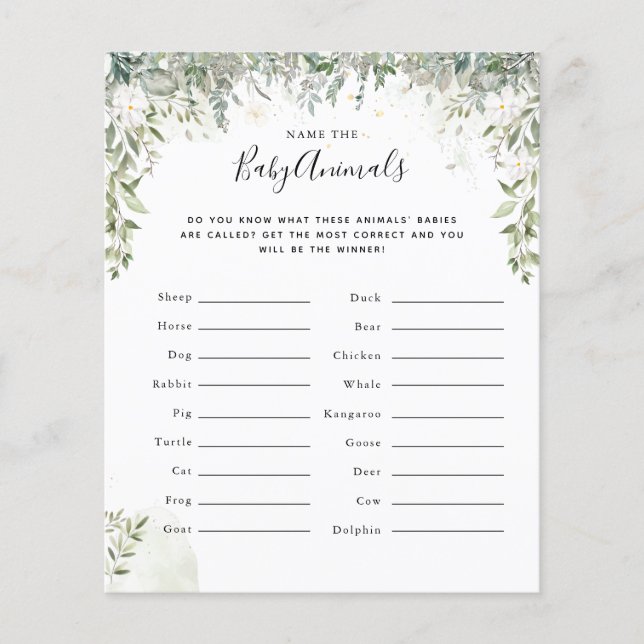 Name der Baby-Tiere | Baby Showspiel (Vorderseite)