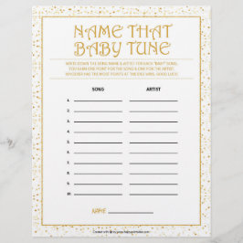 Name der Baby-Tune [Goldene Glitzern] Briefbogen