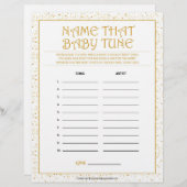 Name der Baby-Tune [Goldene Glitzern] Briefbogen (Vorne/Hinten)