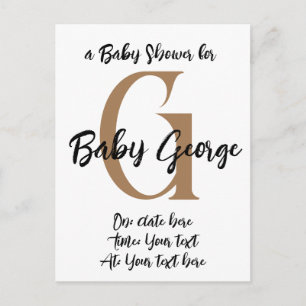 Name der Babydusche minimale Einladung Postkarte