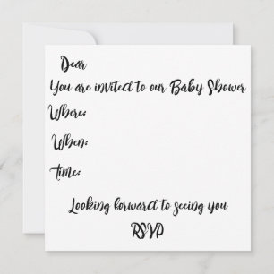 Name der Babydusche Monogramm minimal einfach Einladung