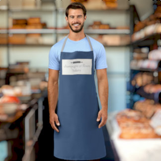 Name der Bäckerei Blue Male Version Koch oder Mita Schürze