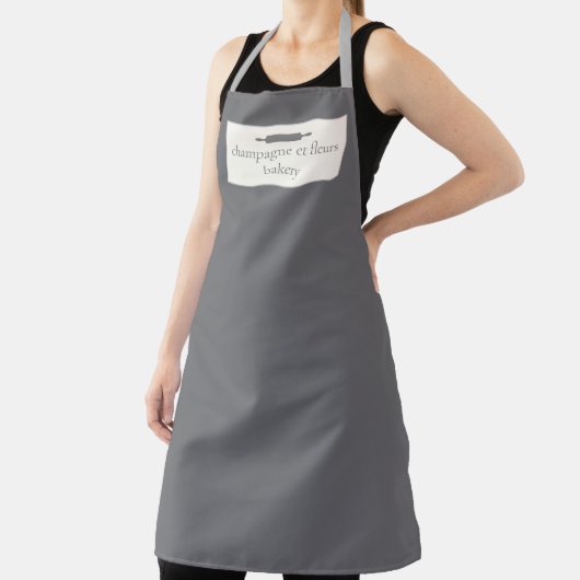 Name der Bäckerei Charcoal Grauer Koch oder Person Schürze (InSitu)