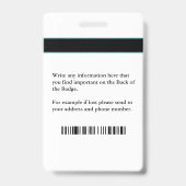 Name der Bar für das Foto Dentist des Mitarbeiters Ausweis (Rückseite)