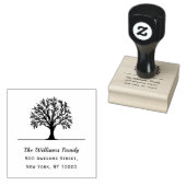 Name der Baumfamilie Trendy Script Text-Rücksendea Gummistempel (Stempel)