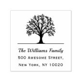 Name der Baumfamilie Trendy Script Text-Rücksendea Permastempel (Design)