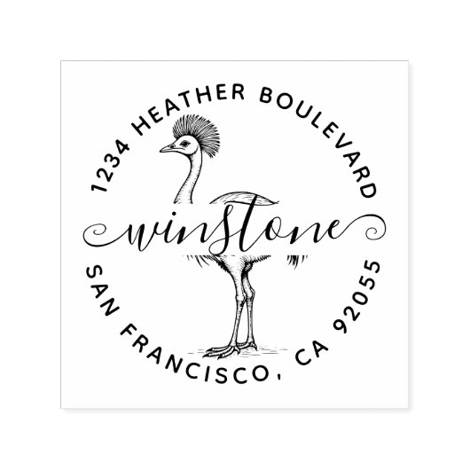 Name der benutzerdefinierten Cassowary-Bird-Rückse Permastempel (Design)