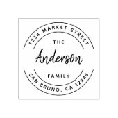 Name der benutzerdefinierten Familie | Moderne Rüc Gummistempel (Prägung)