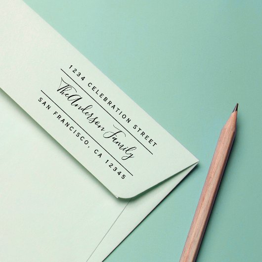 Name der benutzerdefinierten Familie | Moderne Rüc Gummistempel