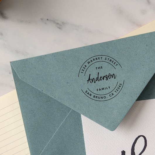 Name der benutzerdefinierten Familie | Moderne Rüc Gummistempel