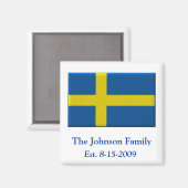 Name der benutzerdefinierten schwedischen Flagge Magnet (Vorderseite/Rückseite)