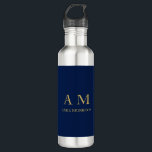 Name der Beruflichen Anfangsbuchstaben Blue Gold C Edelstahlflasche<br><div class="desc">Erleben Sie dieses moderne,  elegante Design. Diese Vorlage kann an alle beruflichen Beruf angepasst werden.</div>