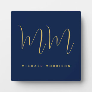 Name der Beruflichen Anfangsbuchstaben Blue Gold C Fotoplatte