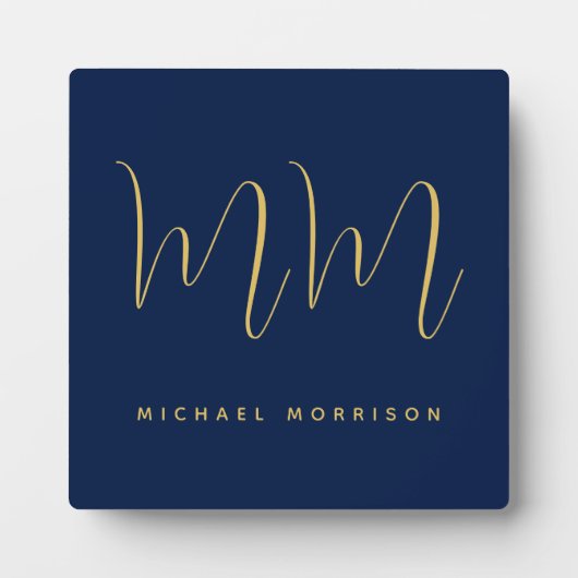 Name der Beruflichen Anfangsbuchstaben Blue Gold C Fotoplatte (Vorderseite)