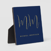 Name der Beruflichen Anfangsbuchstaben Blue Gold C Fotoplatte (Vorderseite)