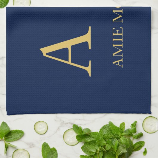 Name der Beruflichen Anfangsbuchstaben Blue Gold C Geschirrtuch (Gefaltet)