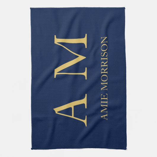 Name der Beruflichen Anfangsbuchstaben Blue Gold C Geschirrtuch (Vertikal)