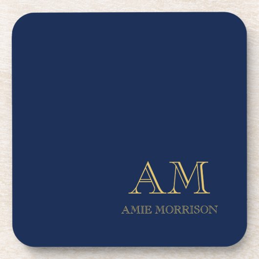Name der Beruflichen Anfangsbuchstaben Blue Gold C Getränkeuntersetzer (Vorderseite)