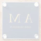 Name der Beruflichen Anfangsbuchstaben Blue Gold C Glasuntersetzer (Rückseite)