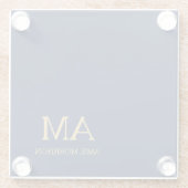 Name der Beruflichen Anfangsbuchstaben Blue Gold C Glasuntersetzer (Rückseite)