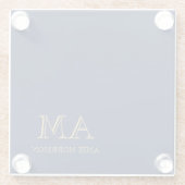 Name der Beruflichen Anfangsbuchstaben Blue Gold C Glasuntersetzer (Rückseite)