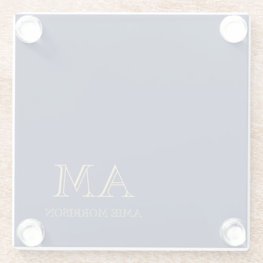 Name der Beruflichen Anfangsbuchstaben Blue Gold C Glasuntersetzer (Rückseite)