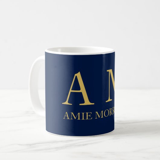 Name der Beruflichen Anfangsbuchstaben Blue Gold C Kaffeetasse (Vorderseite Links)