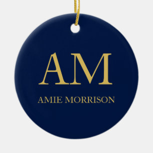 Name der Beruflichen Anfangsbuchstaben Blue Gold C Keramik Ornament