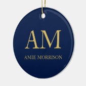Name der Beruflichen Anfangsbuchstaben Blue Gold C Keramik Ornament (Links)