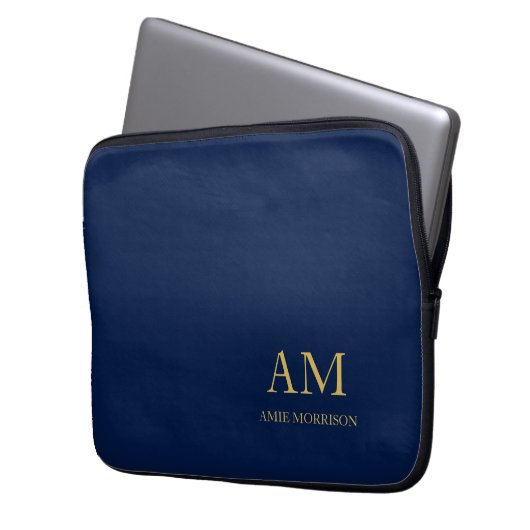 Name der Beruflichen Anfangsbuchstaben Blue Gold C Laptopschutzhülle (Vorderseite Links)