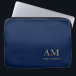 Name der Beruflichen Anfangsbuchstaben Blue Gold C Laptopschutzhülle<br><div class="desc">Erleben Sie dieses moderne,  elegante Design. Diese Vorlage kann an alle beruflichen Beruf angepasst werden.</div>