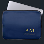 Name der Beruflichen Anfangsbuchstaben Blue Gold C Laptopschutzhülle<br><div class="desc">Erleben Sie dieses moderne,  elegante Design. Diese Vorlage kann an alle beruflichen Beruf angepasst werden.</div>