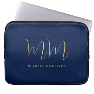 Name der Beruflichen Anfangsbuchstaben Blue Gold C Laptopschutzhülle