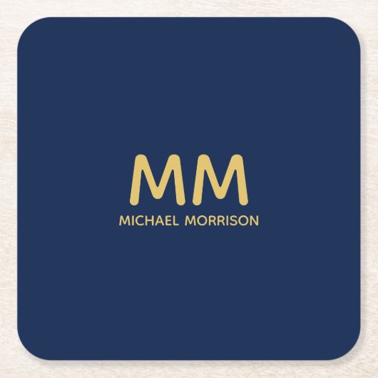 Name der Beruflichen Anfangsbuchstaben Blue Gold C Rechteckiger Pappuntersetzer (Vorderseite)