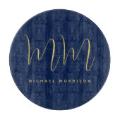 Name der Beruflichen Anfangsbuchstaben Blue Gold C Schneidebrett (Vorderseite)