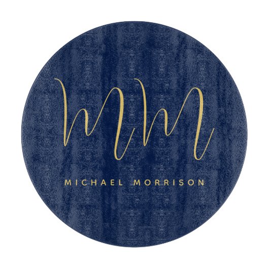 Name der Beruflichen Anfangsbuchstaben Blue Gold C Schneidebrett (Vorderseite)