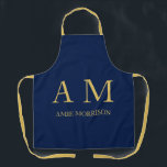 Name der Beruflichen Anfangsbuchstaben Blue Gold C Schürze<br><div class="desc">Erleben Sie dieses moderne,  elegante Design. Diese Vorlage kann an alle beruflichen Beruf angepasst werden.</div>