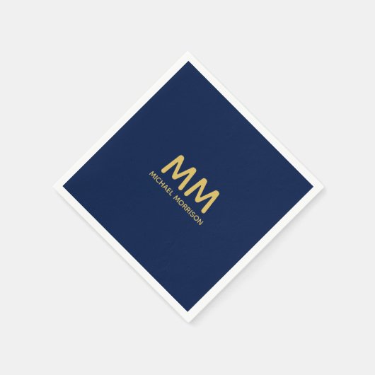 Name der Beruflichen Anfangsbuchstaben Blue Gold C Serviette (Ecke)