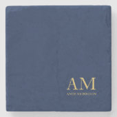 Name der Beruflichen Anfangsbuchstaben Blue Gold C Steinuntersetzer (Vorderseite)