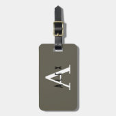 Name der beruflichen Maskuline Monogramm + Anfangs Gepäckanhänger (Vorderseite vertikal)