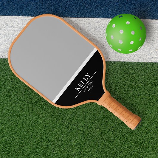 Name der beruflichen Schwarzweiß-Monogramm Pickleball Schläger