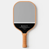 Name der beruflichen Schwarzweiß-Monogramm Pickleball Schläger (Vorderseite)