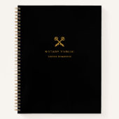 Name der beruflichen Stifte mit schwarzem und gold Notizblock (Vorderseite)